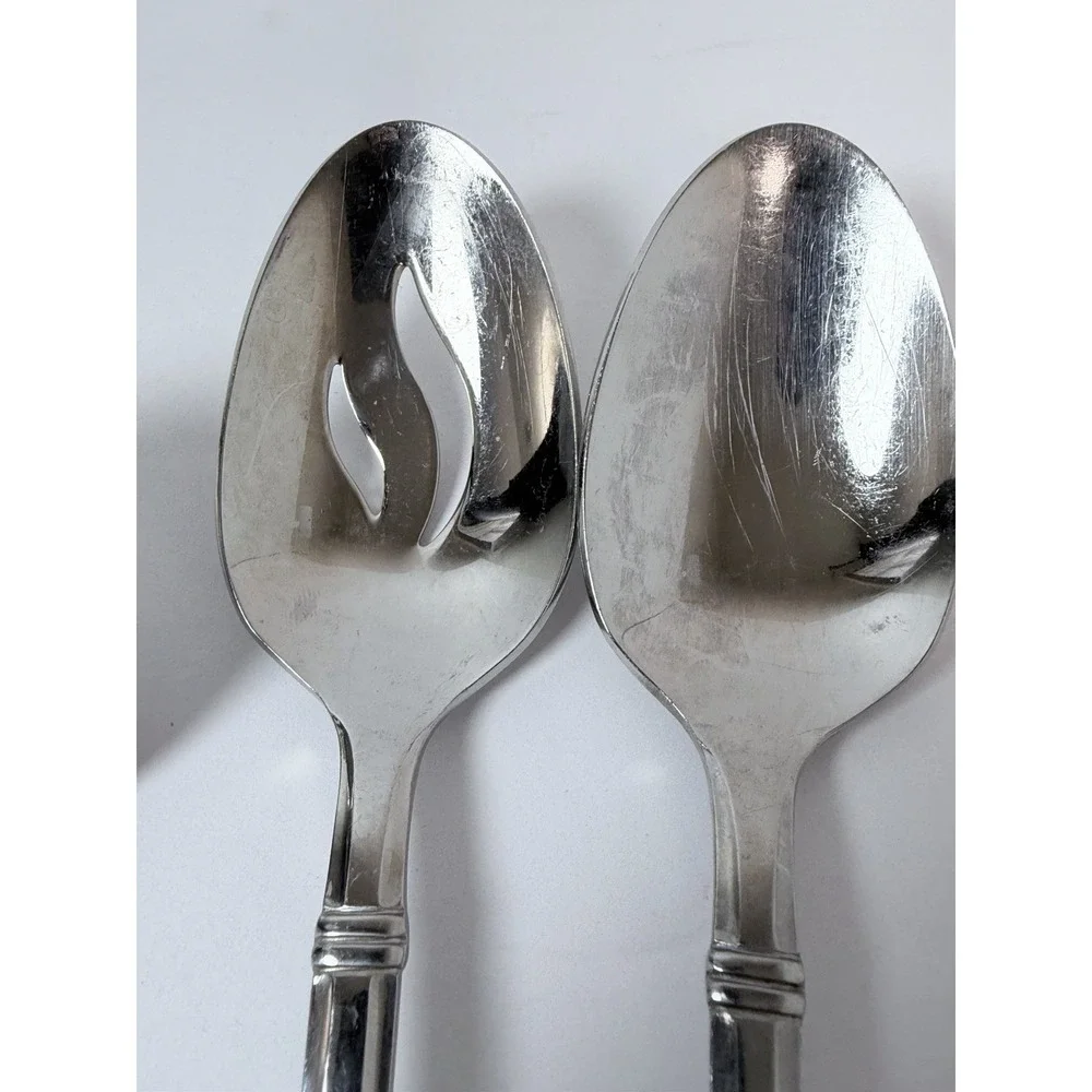 Wallace 18/10 Zenith 4 Serving Set spoons Meat Forks Stainless 18/10 Glossy‎